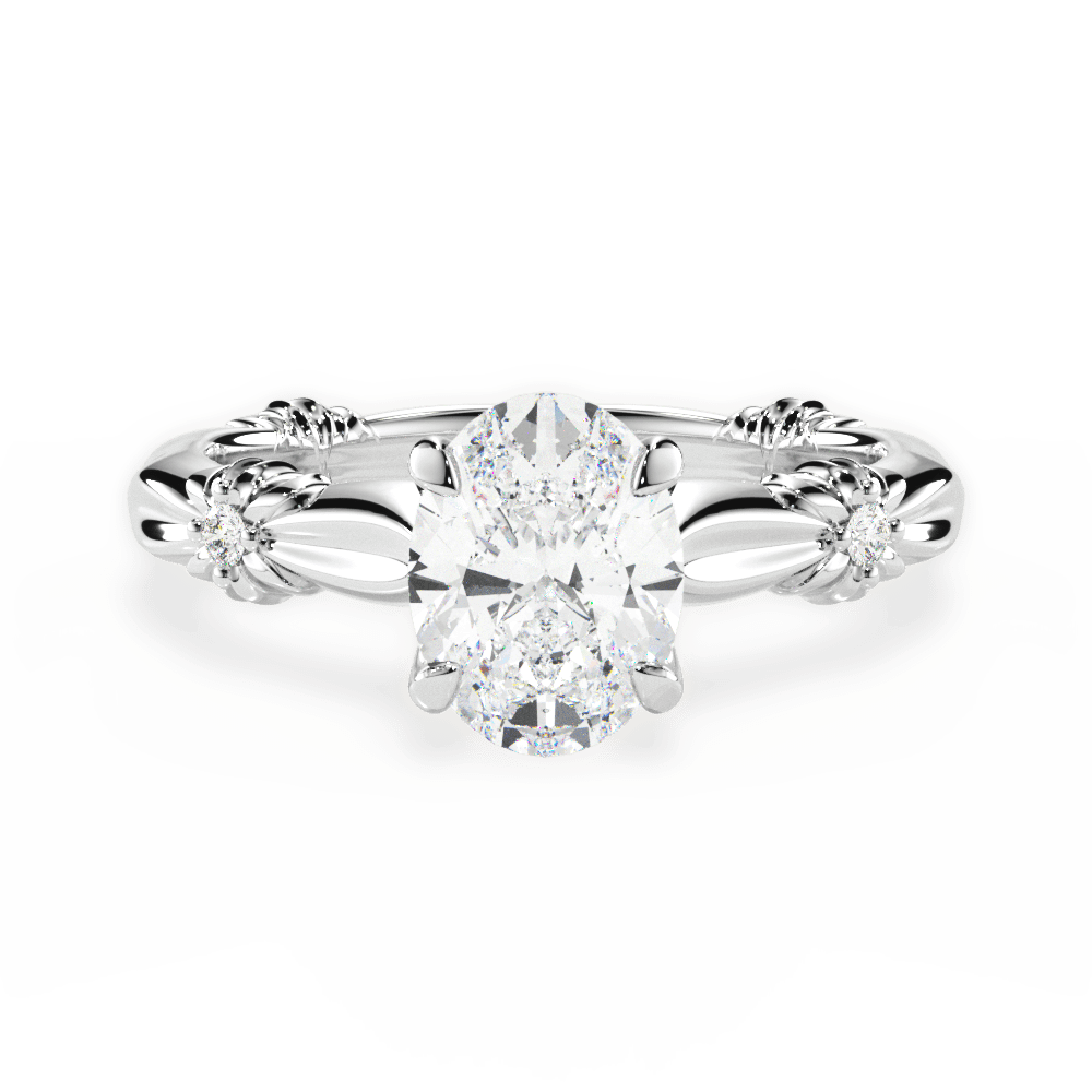 Claire Oval Cut Lab Grown Diamond 18Kt White Gold Engagement Ring
