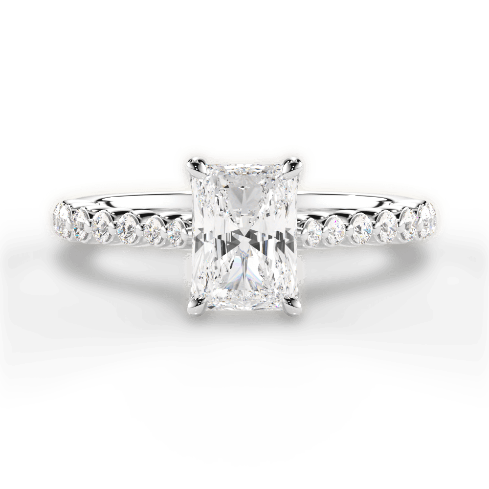 Dana Radiant Cut Lab Grown Diamond Platinum Engagement Ring