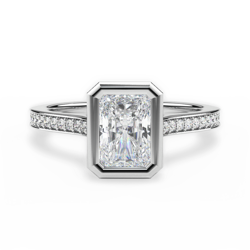 Deanna Radiant Cut Lab Grown Diamond 14Kt White Gold Engagement Ring