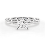 Charlotte Princess Cut Lab Grown Diamond 18Kt White Gold Engagement Ring
