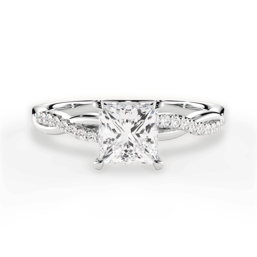 Charlotte Princess Cut Lab Grown Diamond Platinum Engagement Ring