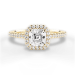 Joanne Asscher Cut Lab Grown Diamond 18Kt Yellow Gold Engagement Ring