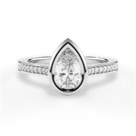 Deanna Pear Cut Lab Grown Diamond 18Kt White Gold Engagement Ring
