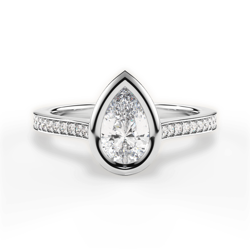 Deanna Pear Cut Lab Grown Diamond Platinum Engagement Ring
