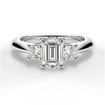 Dorothy Emerald Cut Lab Grown Diamond 18Kt White Gold Engagement Ring