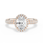 Lucy Oval Cut Lab Grown Diamond 18Kt Rose Gold Engagement Ring