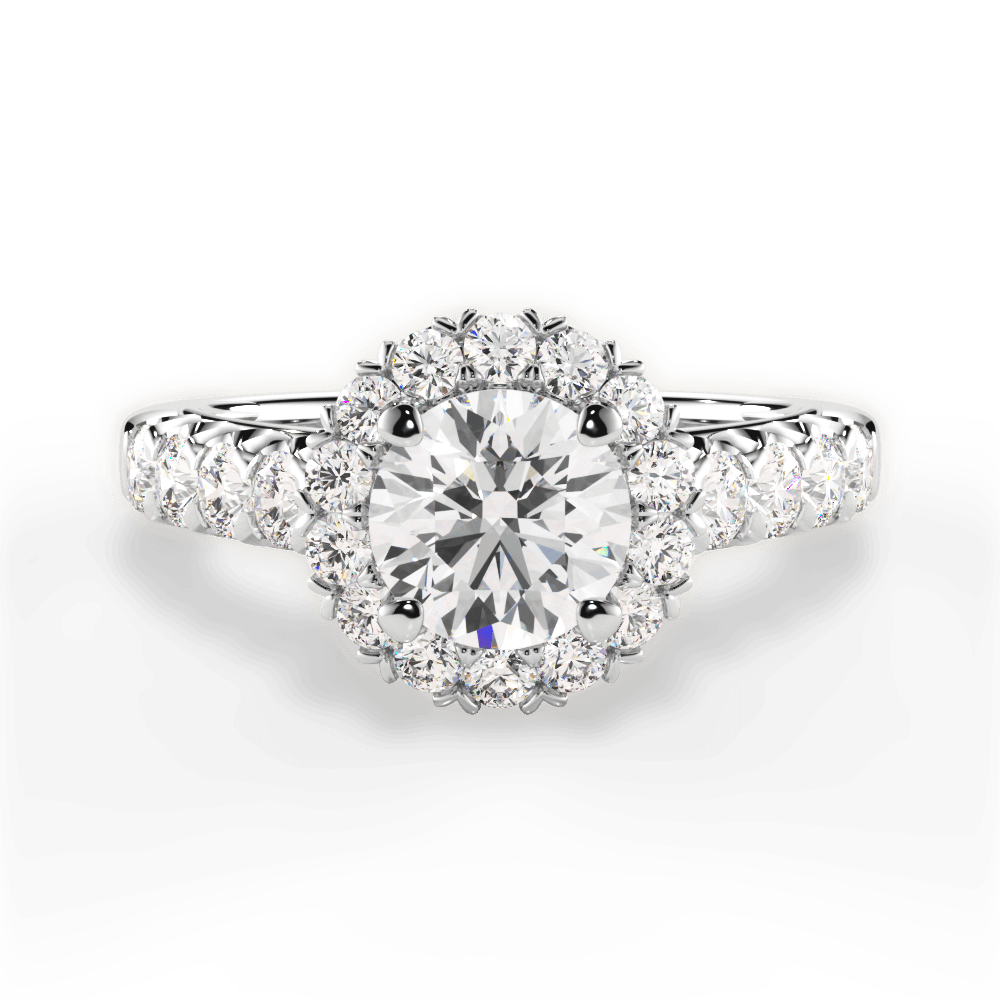 Lacey Round Cut Lab Grown Diamond Platinum Engagement Ring