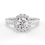Lacey Round Cut Lab Grown Diamond 14Kt White Gold Engagement Ring