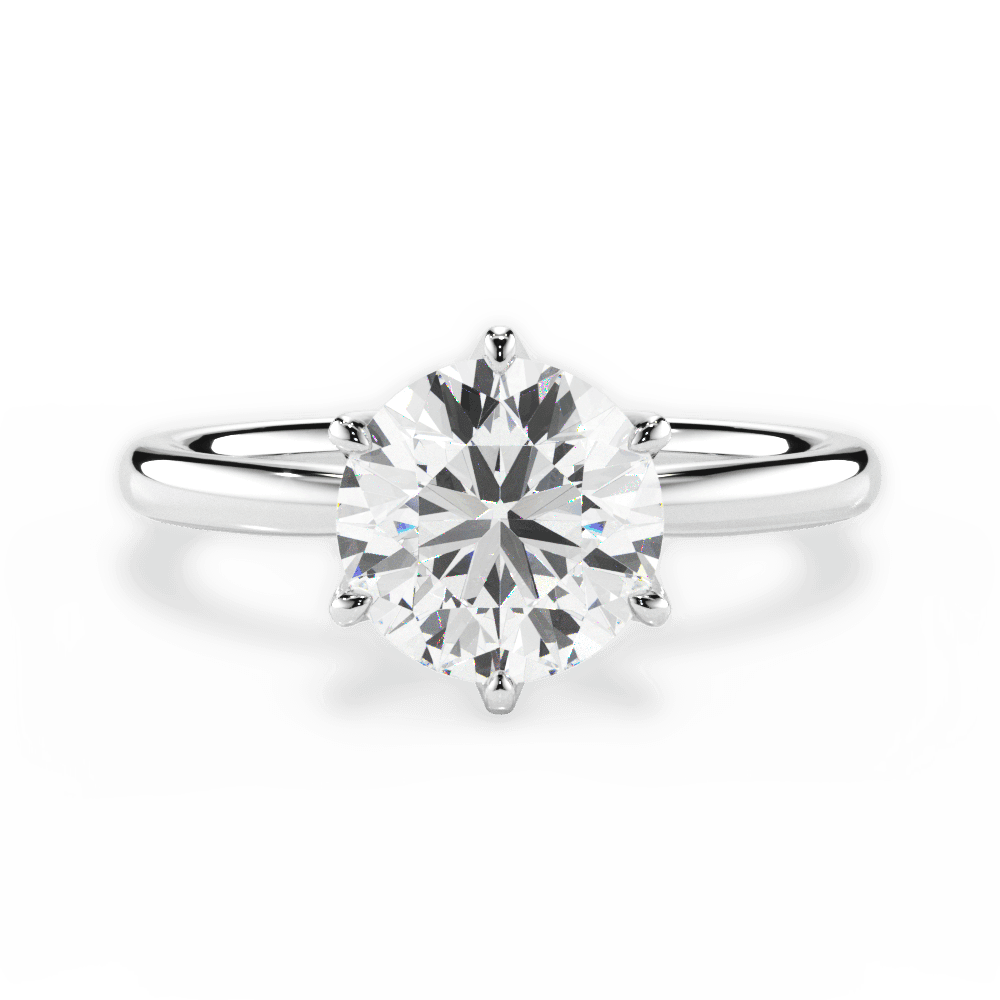 Angelica Round Cut Lab Grown Diamond 18Kt White Gold Engagement Ring