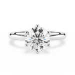 Angelica Round Cut Lab Grown Diamond Platinum Engagement Ring