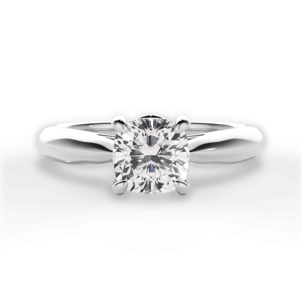 Beverly Cushion Cut Lab Grown Diamond 18Kt White Gold Engagement Ring