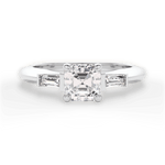 Emily Asscher Cut Lab Grown Diamond 18Kt White Gold Engagement Ring