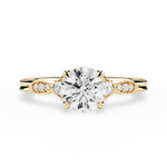 Cassie Round Cut Lab Grown Diamond 18Kt Yellow Gold Engagement Ring