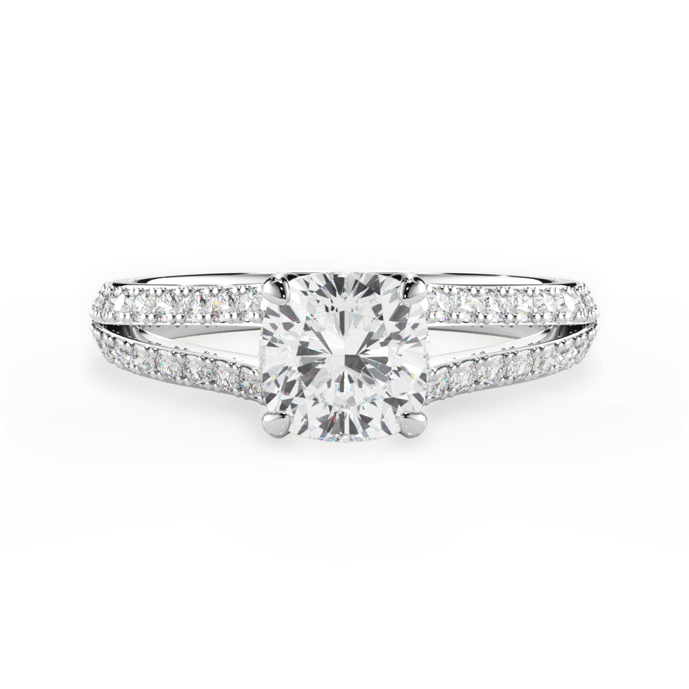 Kendra Cushion Cut Lab Grown Diamond 18Kt White Gold Engagement Ring