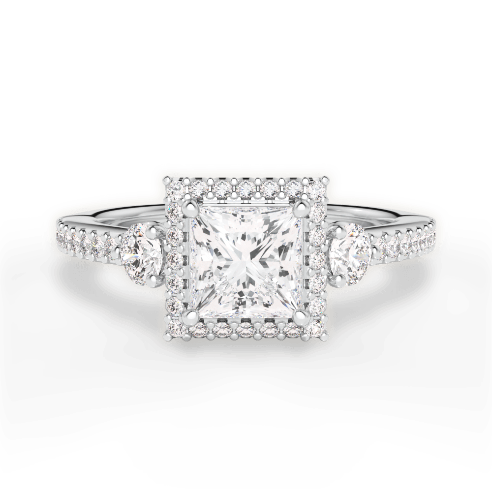 Julia Princess Cut Lab Grown Diamond Platinum Engagement Ring