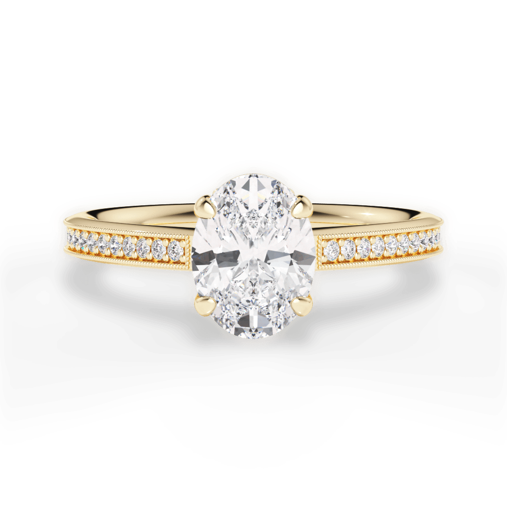 Janet Oval Cut Lab Grown Diamond 18Kt Yellow Gold Engagement Ring
