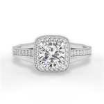 Lillian Cushion Cut Lab Grown Diamond 18Kt White Gold Engagement Ring