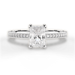 Donna Radiant Cut Lab Grown Diamond 18Kt White Gold Engagement Ring