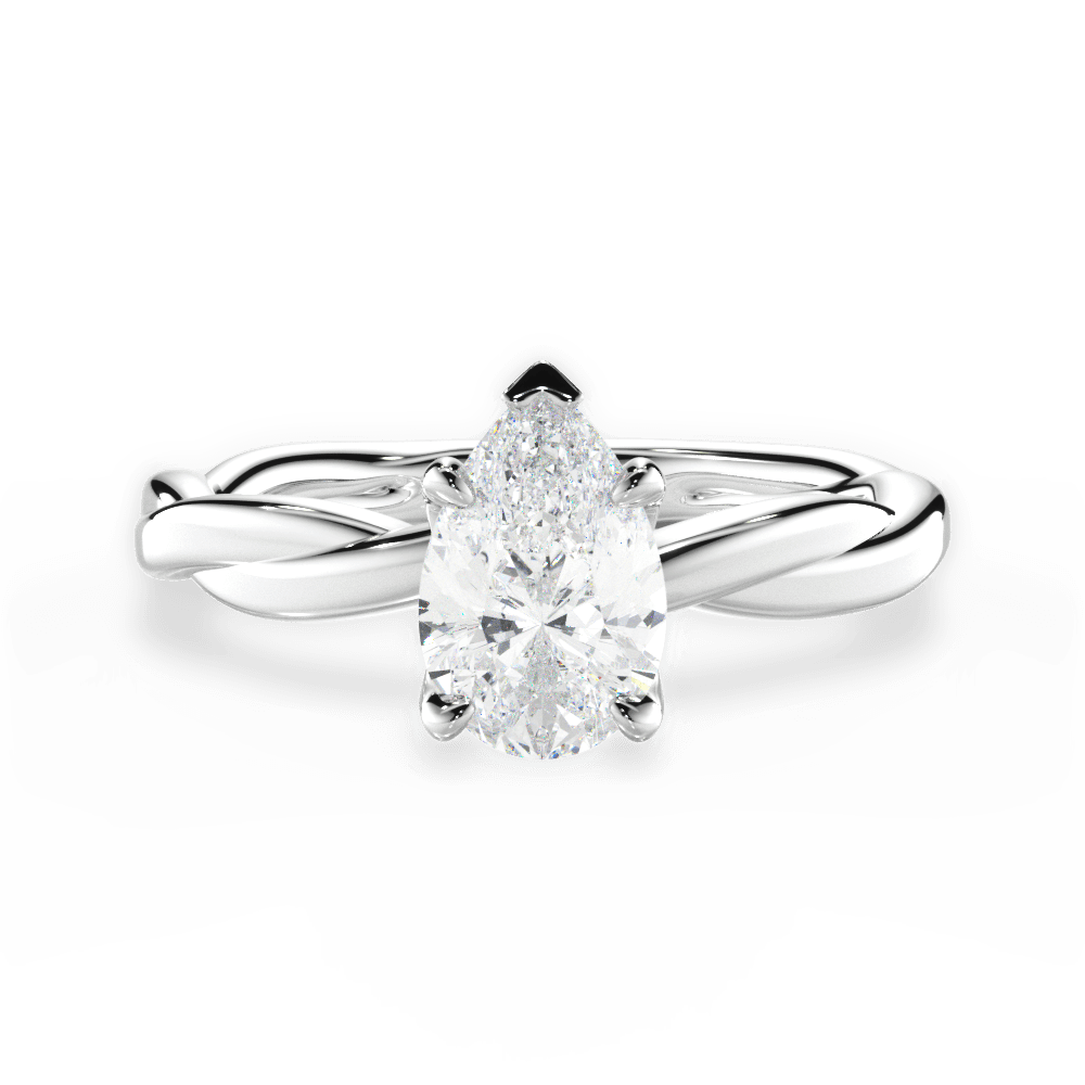 Bianca Pear Cut Lab Grown Diamond Platinum Engagement Ring