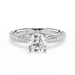 Kira Round Cut Lab Grown Diamond 14Kt White Gold Engagement Ring