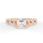 Justine Asscher Cut Lab Grown Diamond 18Kt Rose Gold Engagement Ring