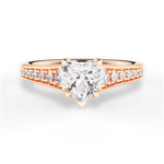 Leslie Heart Cut Lab Grown Diamond 18Kt Rose Gold Engagement Ring