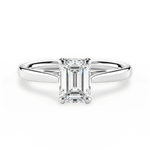Angie Emerald Cut Lab Grown Diamond 14Kt White Gold Engagement Ring