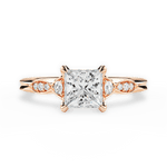 Cassie Princess Cut Lab Grown Diamond 18Kt Rose Gold Engagement Ring