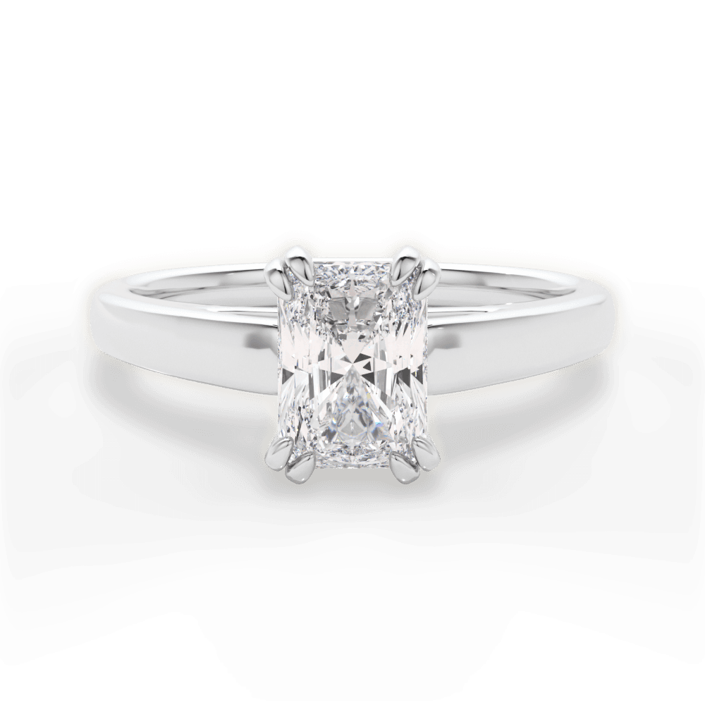 Anna Radiant Cut Lab Grown Diamond 14Kt White Gold Engagement Ring