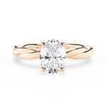 Bianca Oval Cut Lab Grown Diamond 18Kt Rose Gold Engagement Ring