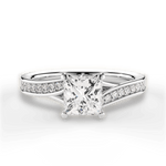 Elise Princess Cut Lab Grown Diamond 18Kt White Gold Engagement Ring