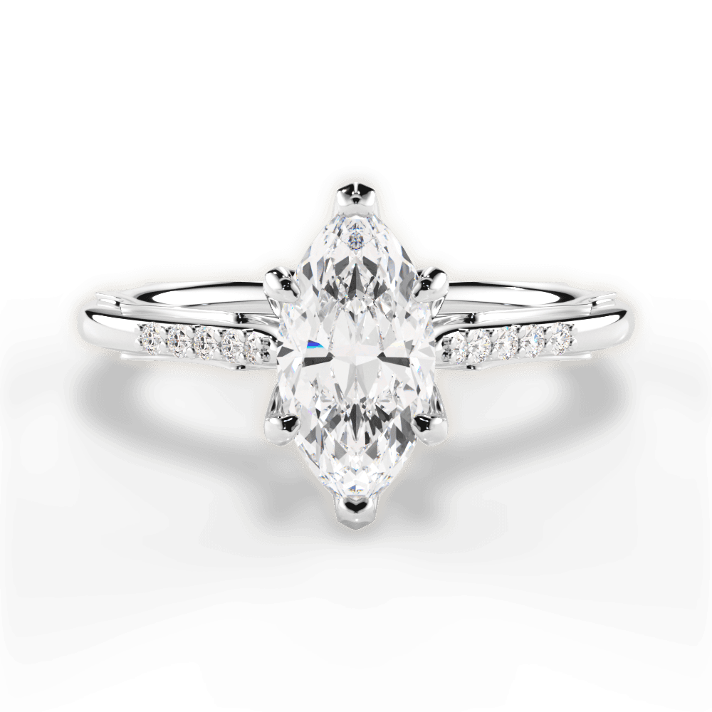 Christina Marquise Cut Lab Grown Diamond 18Kt White Gold Engagement Ring