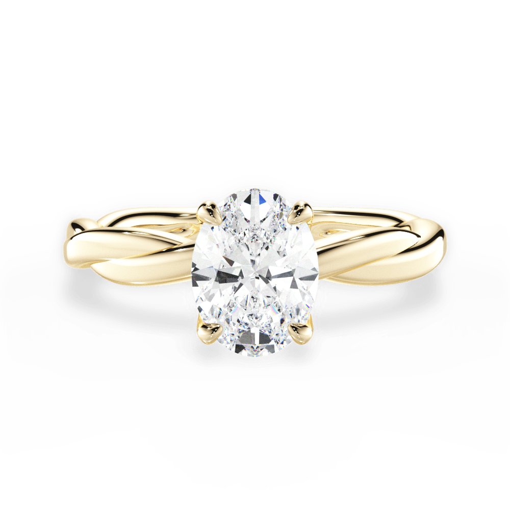 Bianca Oval Cut Lab Grown Diamond 18Kt Yellow Gold Engagement Ring
