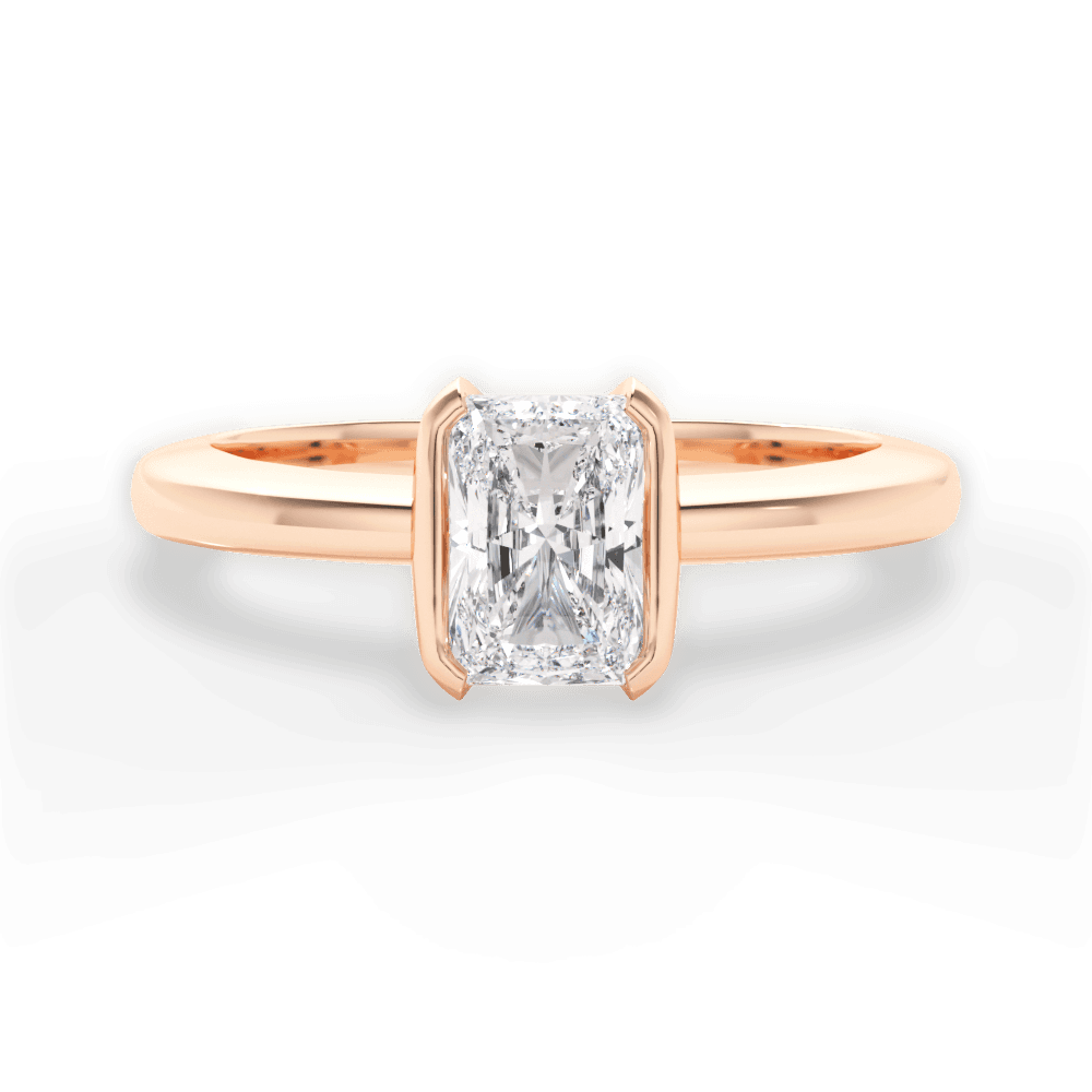 Bridget Radiant Cut Lab Grown Diamond 18Kt Rose Gold Engagement Ring
