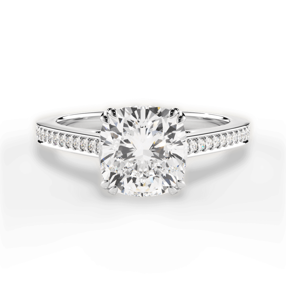 Denise Cushion Cut Lab Grown Diamond 14Kt White Gold Engagement Ring