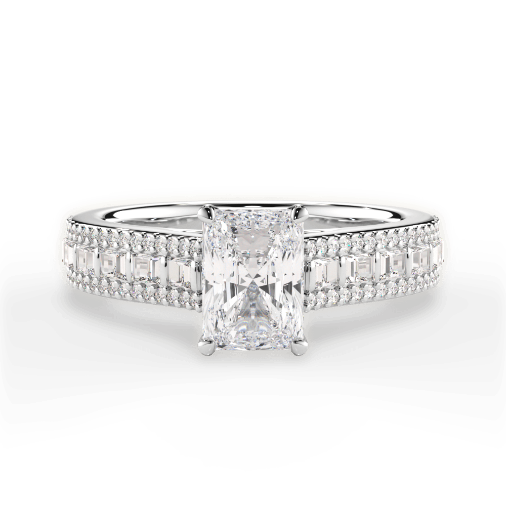 Lynn Radiant Cut Lab Grown Diamond 14Kt White Gold Engagement Ring
