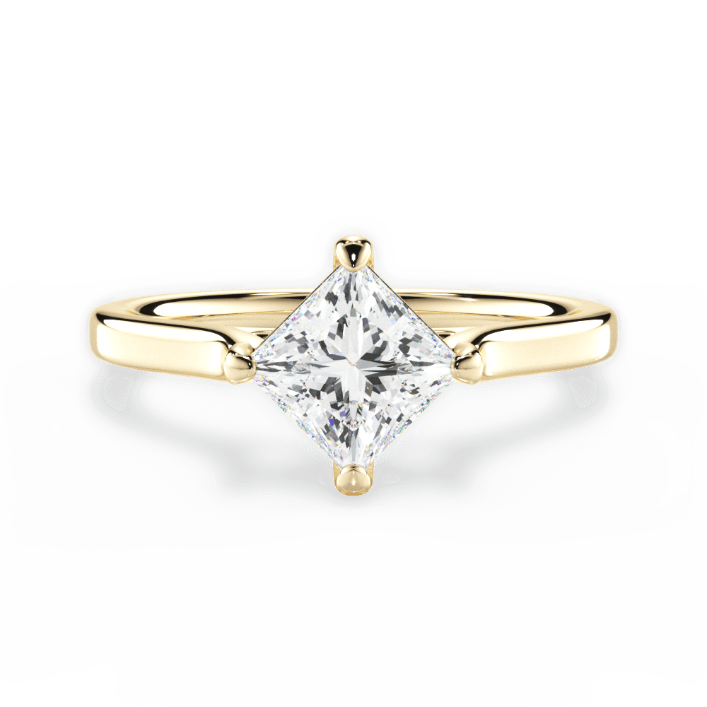 Bernadette Princess Cut Lab Grown Diamond 18Kt Yellow Gold Engagement Ring