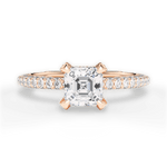 Madeline Asscher Cut Lab Grown Diamond 18Kt Rose Gold Engagement Ring