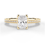 Donna Radiant Cut Lab Grown Diamond 18Kt Yellow Gold Engagement Ring