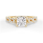 Justine Princess Cut Lab Grown Diamond 18Kt Yellow Gold Engagement Ring
