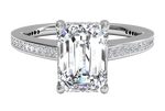 Judith Emerald Cut Lab Grown Diamond 14Kt White Gold Engagement Ring