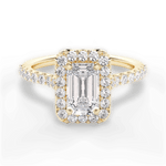 Ingrid Emerald Cut Lab Grown Diamond 18Kt Yellow Gold Engagement Ring