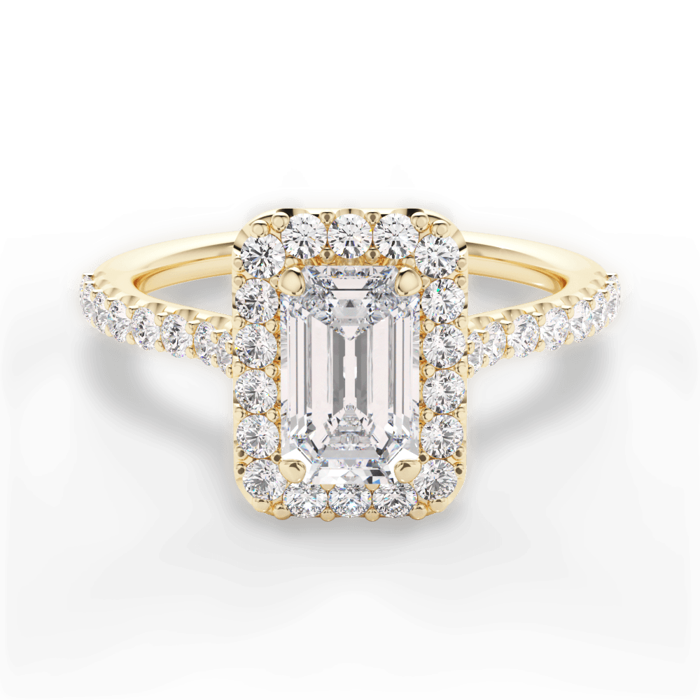 Ingrid Emerald Cut Lab Grown Diamond 18Kt Yellow Gold Engagement Ring