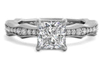 Wendy princess lab diamond engagement ring in 18k white gold