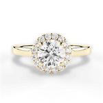 Fiona Round Cut Lab Grown Diamond 18Kt Yellow Gold Engagement Ring
