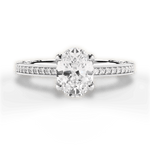 Donna Oval Cut Lab Grown Diamond 18Kt White Gold Engagement Ring