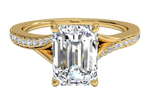 Elise Emerald Cut Lab Grown Diamond 18Kt Yellow Gold Engagement Ring