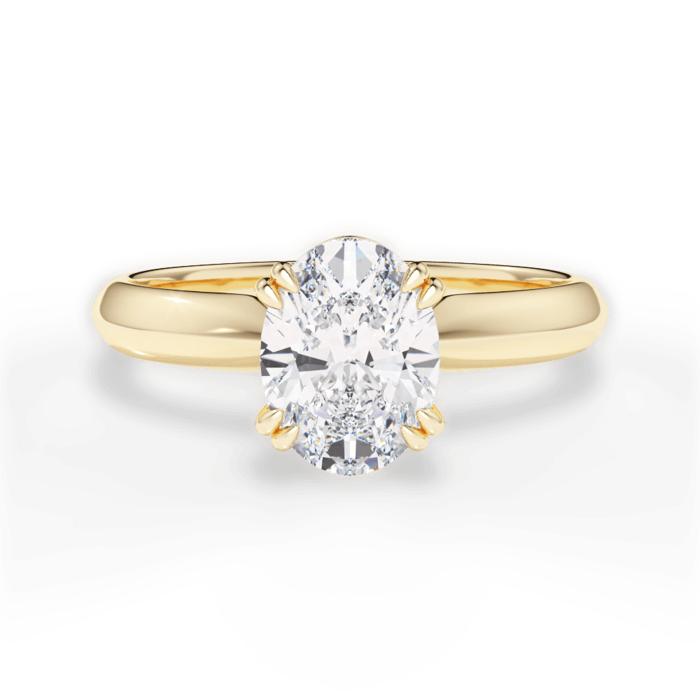 Claudia Oval Cut Lab Grown Diamond 18Kt Yellow Gold Engagement Ring
