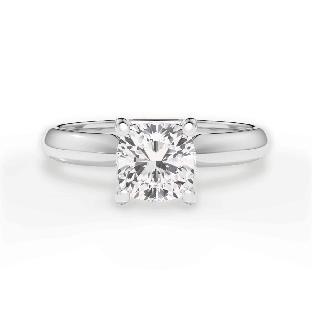 Aria Cushion Cut Lab Grown Diamond 14Kt White Gold Engagement Ring
