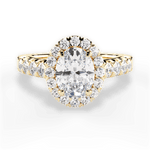 Lacey Oval Cut Lab Grown Diamond 18Kt Yellow Gold Engagement Ring
